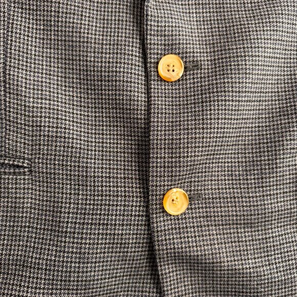 Ralph‎ Lauren Mens Houndstooth Blazer 40R Wool Gray Blue Checkered 2 Button Prep - Picture 6 of 7